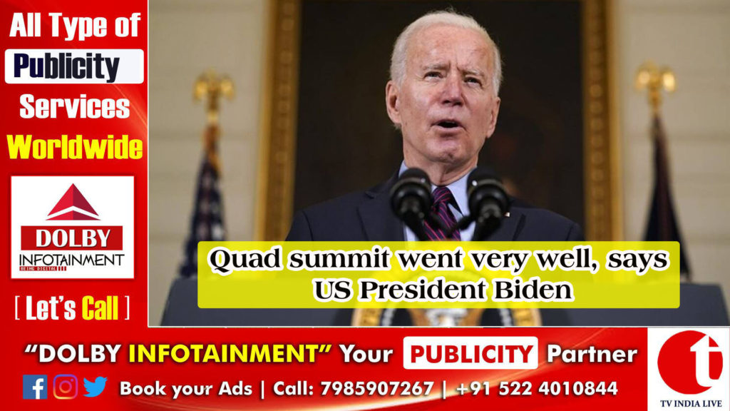 Quad summit went very well, says US President Biden