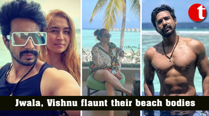 Jwala, Vishnu flaunt their beach bodies