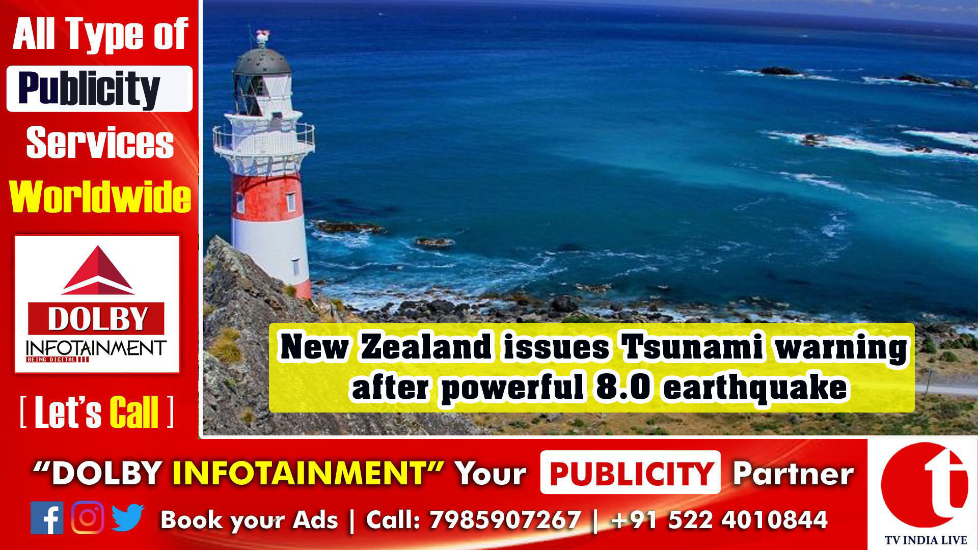 New Zealand issues Tsunami warning after powerful 8.0 earthquake