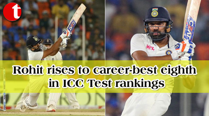 Rohit rises to career-best eighth in ICC Test rankings