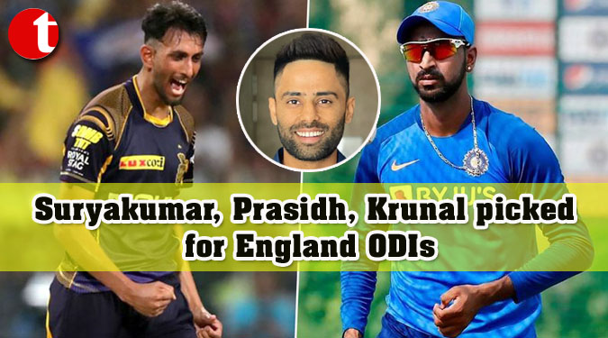 Suryakumar, Prasidh, Krunal picked for England ODIs