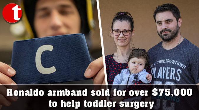 Ronaldo armband sold for over $75,000 to help toddler surgery