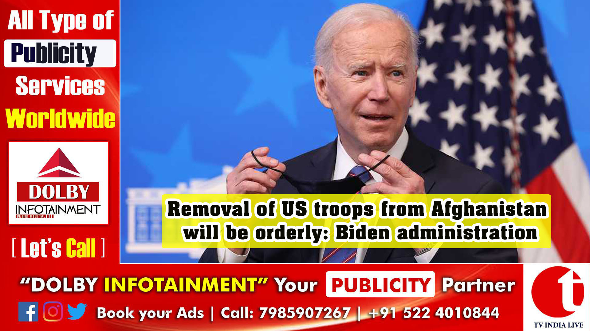 Removal of US troops from Afghanistan will be orderly: Biden administration