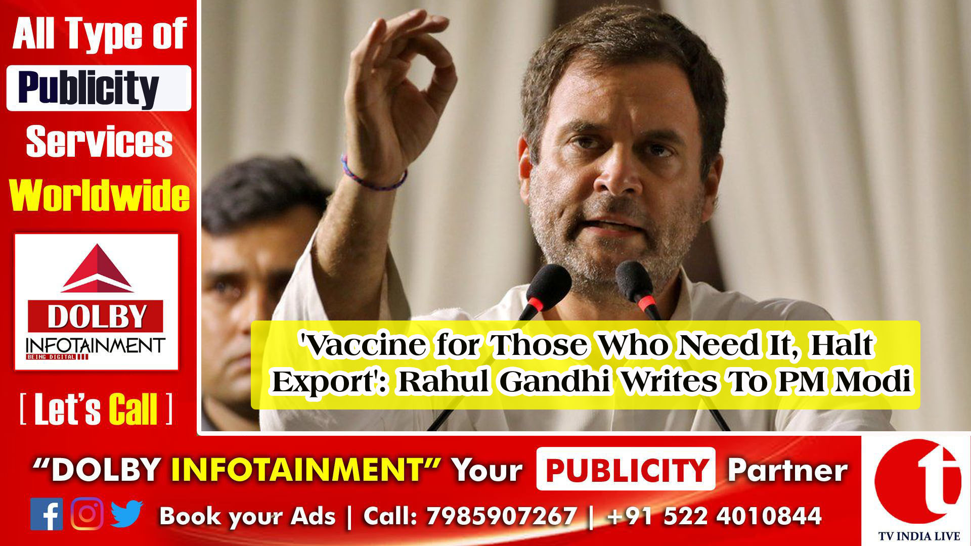 'Vaccine for Those Who Need It, Halt Export': Rahul Gandhi Writes To PM Modi