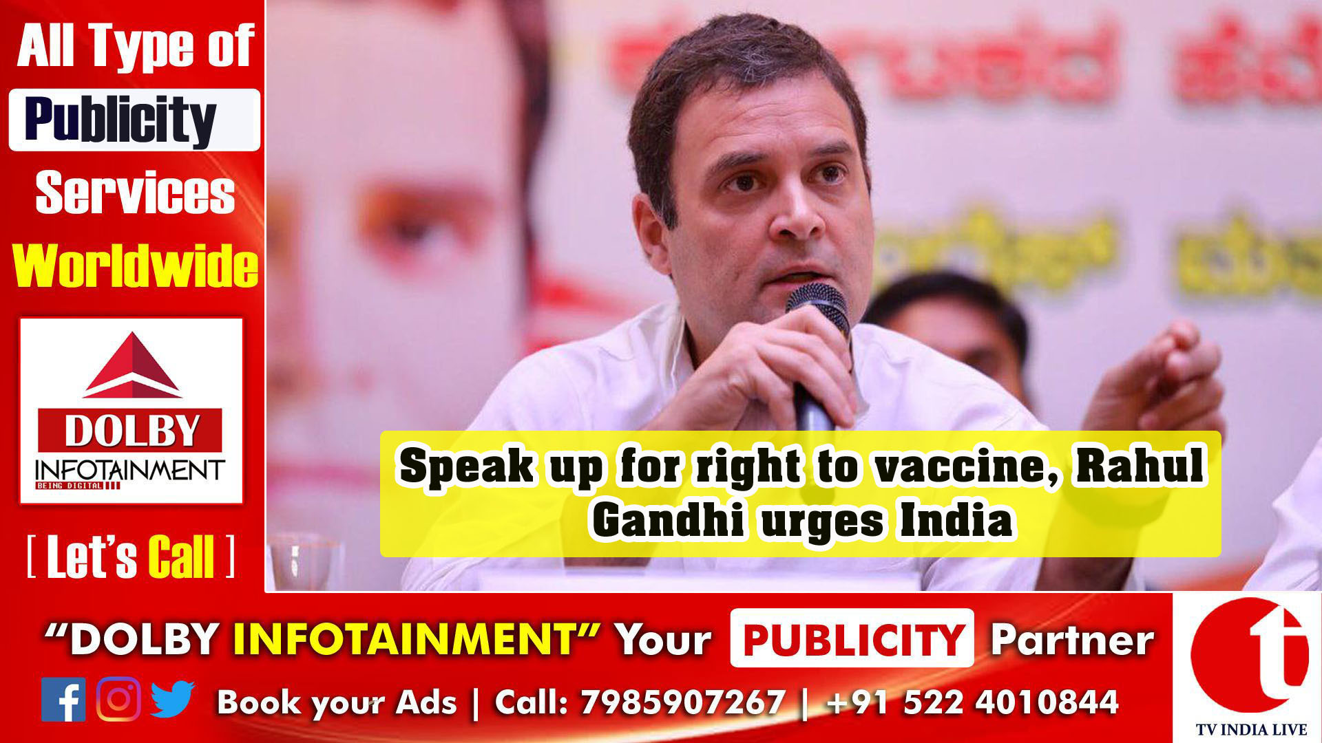 Speak up for right to vaccine, Rahul Gandhi urges India