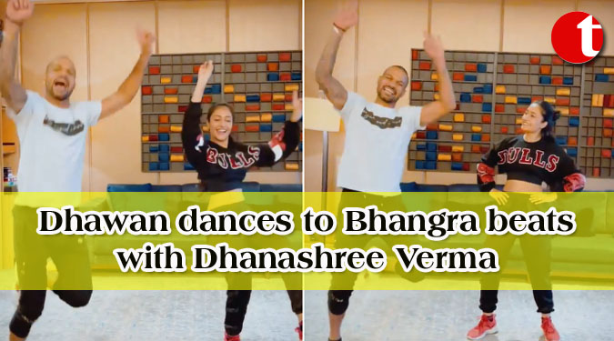 Dhawan dances to Bhangra beats with Dhanashree Verma