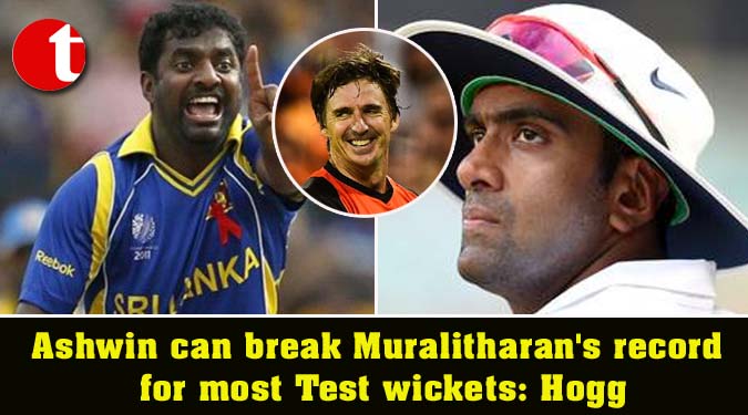 Ashwin can break Muralitharan's record for most Test wickets: Hogg