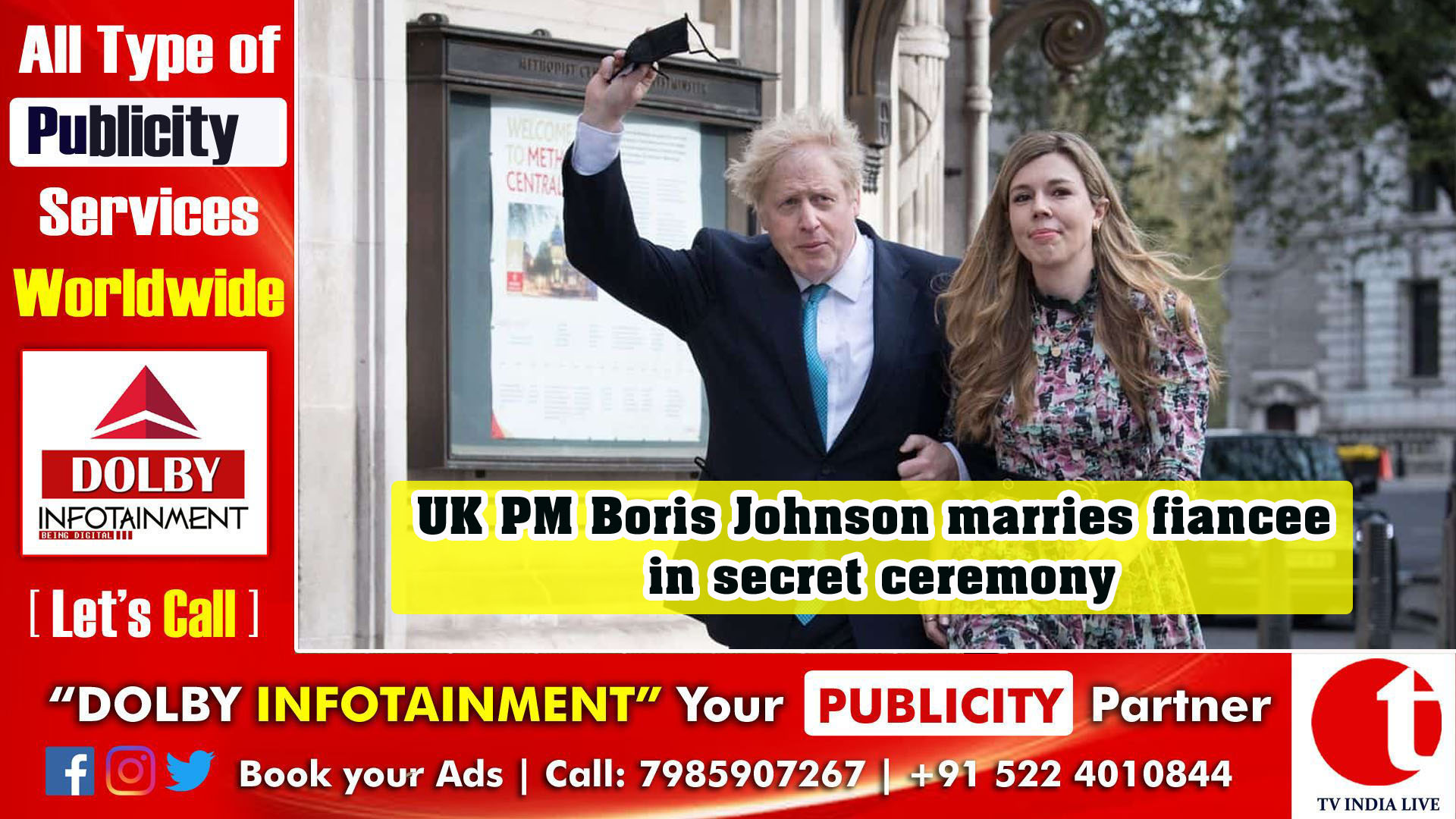 UK PM Boris Johnson marries fiancee in secret ceremony