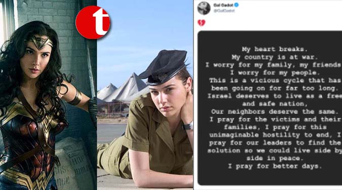 Gal Gadot criticised after she calls for 'solution' to Israel-Palestine conflict