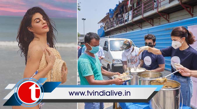 Jacqueline Fernandez helps feed people, interacts with Covid warriors