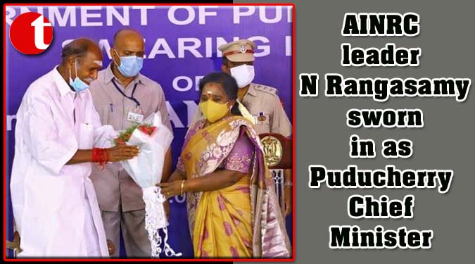 AINRC leader N Rangasamy sworn in as Puducherry Chief Minister