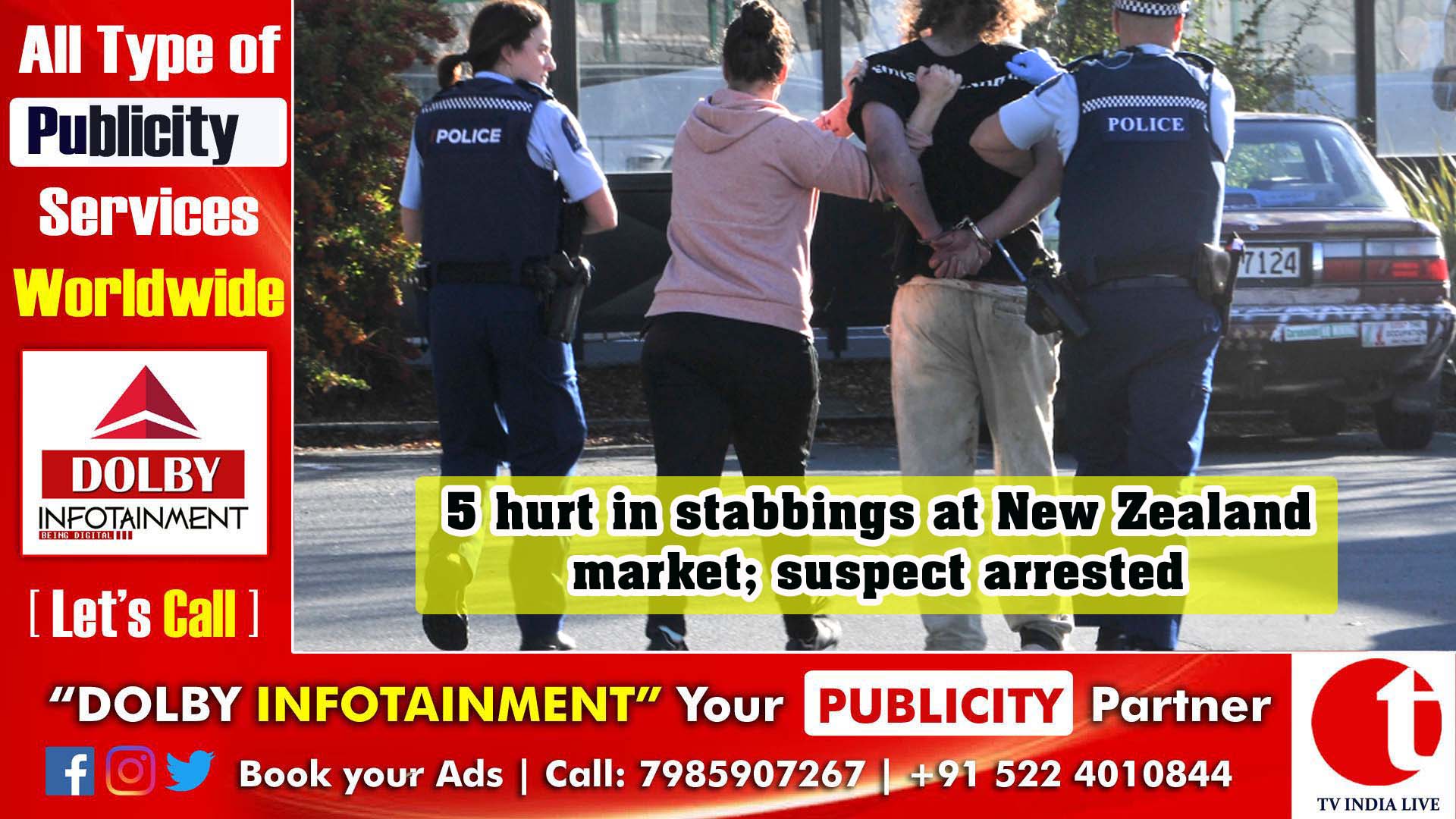 5 hurt in stabbings at New Zealand market; suspect arrested