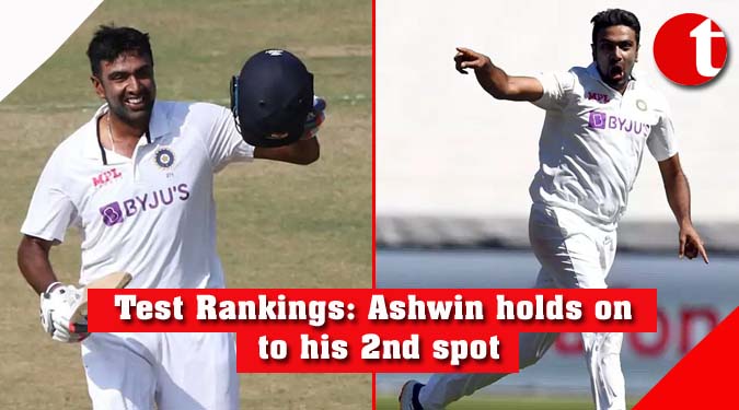 Test Rankings: Ashwin holds on to his 2nd spot