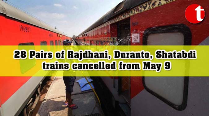 28 Pairs of Rajdhani, Duranto, Shatabdi trains cancelled from May 9