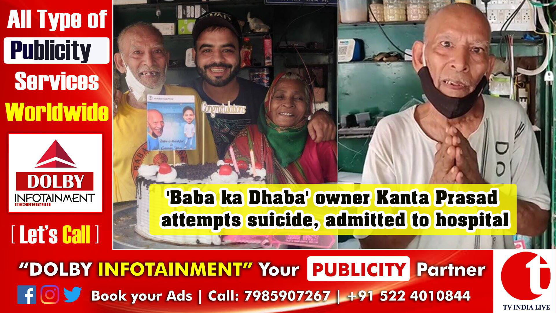 'Baba ka Dhaba' owner Kanta Prasad attempts suicide, admitted to hospital