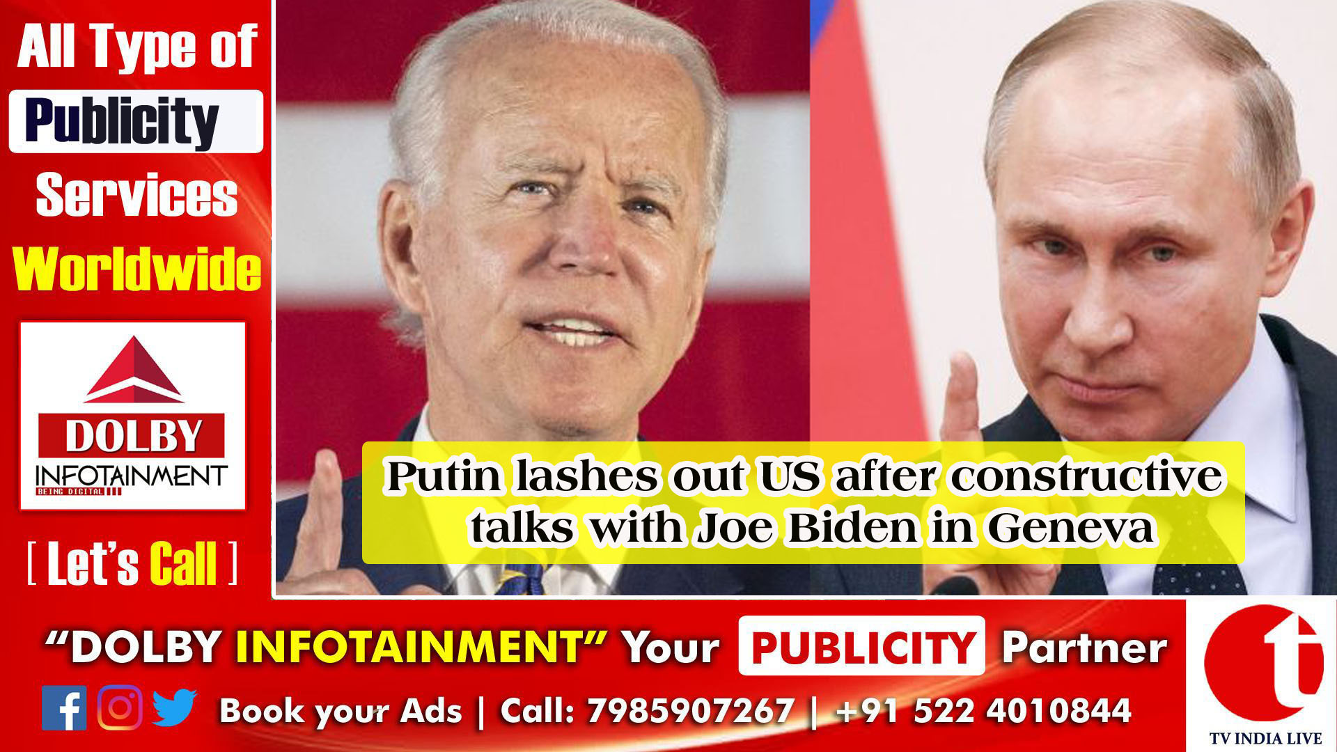 Putin lashes out US after constructive talks with Joe Biden in Geneva