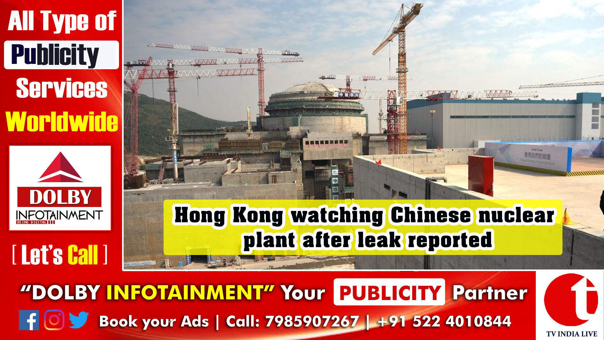 Hong Kong watching Chinese nuclear plant after leak reported