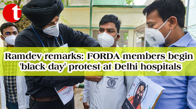 Ramdev remarks: FORDA members begin 'black day' protest at Delhi hospitals