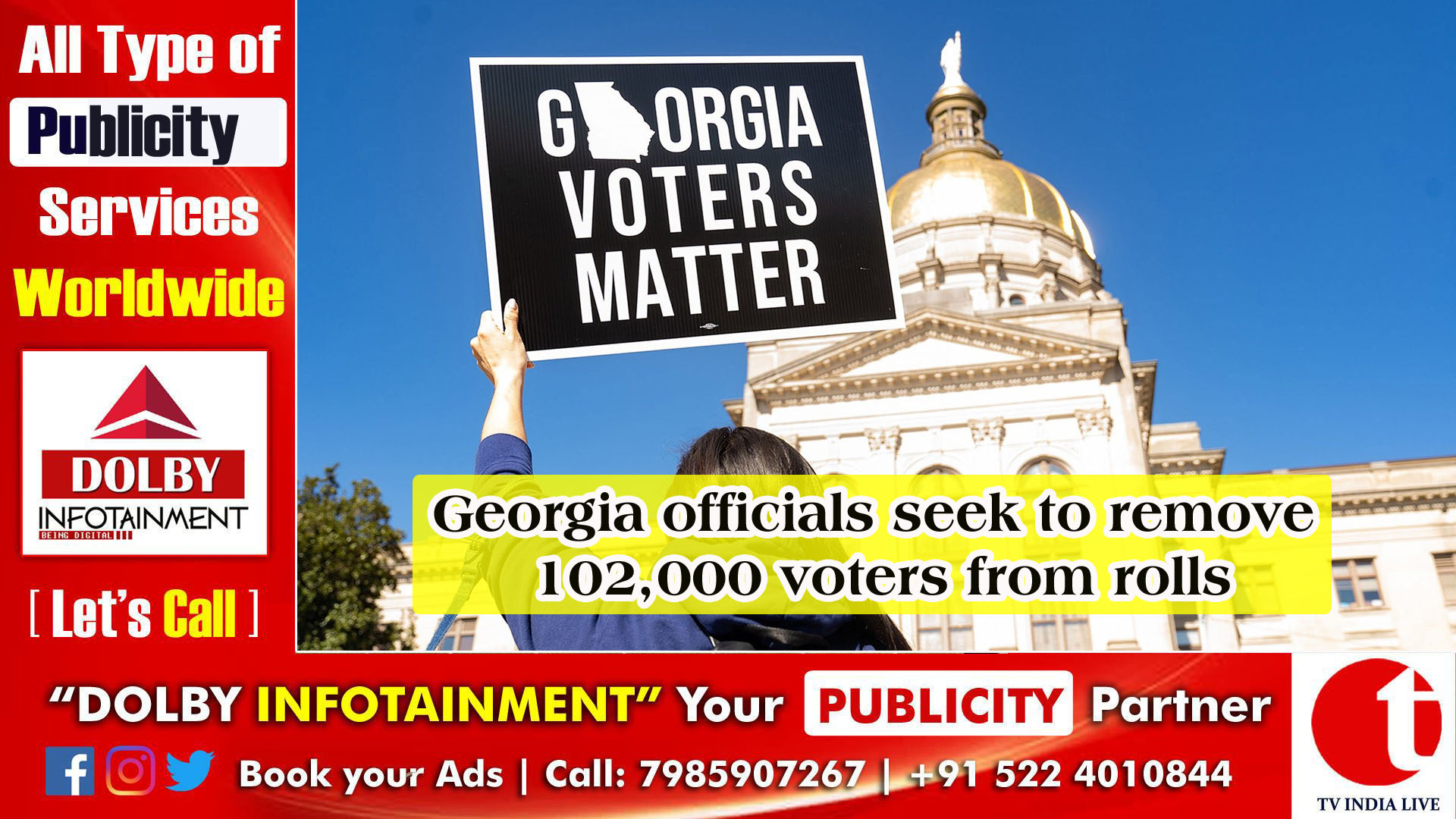 Georgia officials seek to remove 102,000 voters from rolls