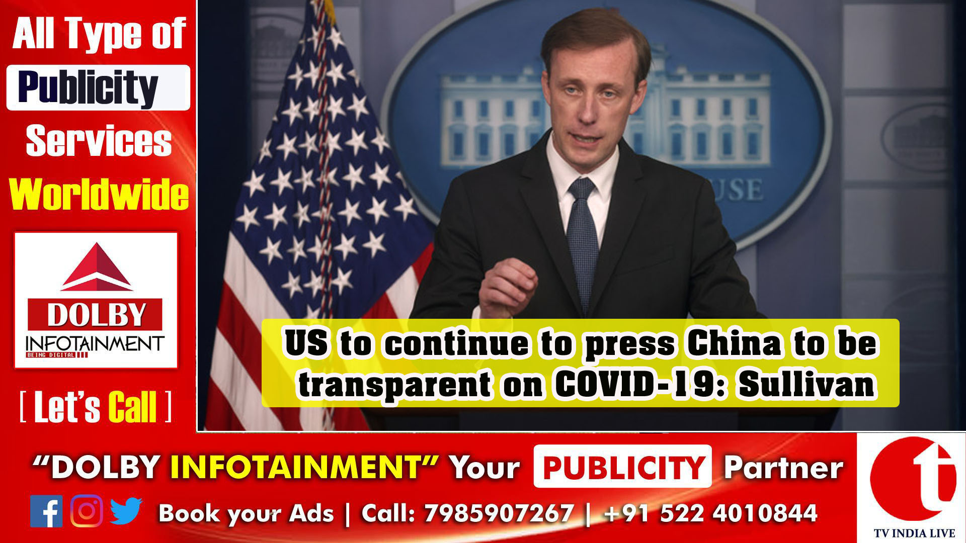 US to continue to press China to be transparent on COVID-19: Sullivan