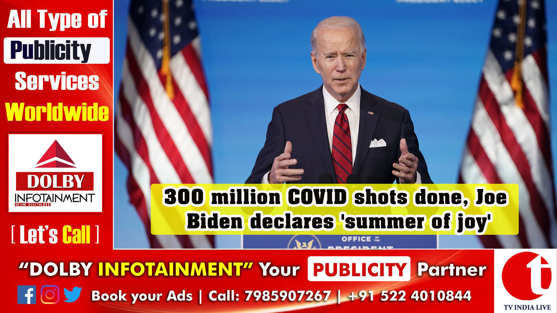 300 million COVID shots done, Joe Biden declares 'summer of joy'