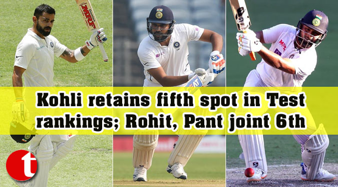 Kohli retains fifth spot in Test rankings; Rohit, Pant joint 6th
