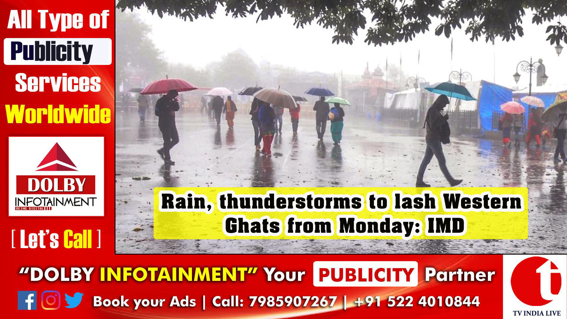 Rain, thunderstorms to lash Western Ghats from Monday: IMD