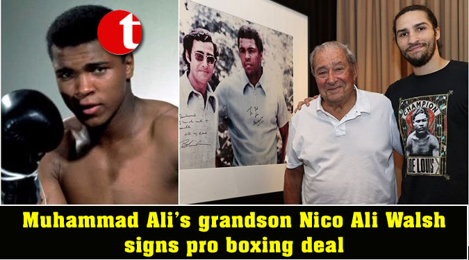 Muhammad Ali’s grandson Nico Ali Walsh signs pro boxing deal