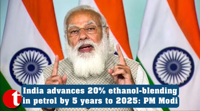 India advances 20% ethanol-blending in petrol by 5 years to 2025: PM Modi