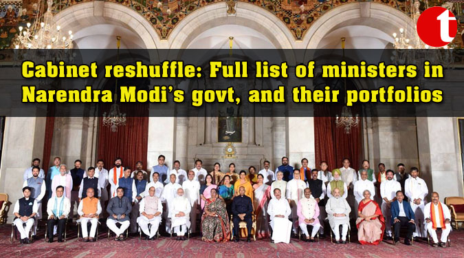 Cabinet reshuffle: Full list of ministers in Narendra Modi’s govt, and their portfolios