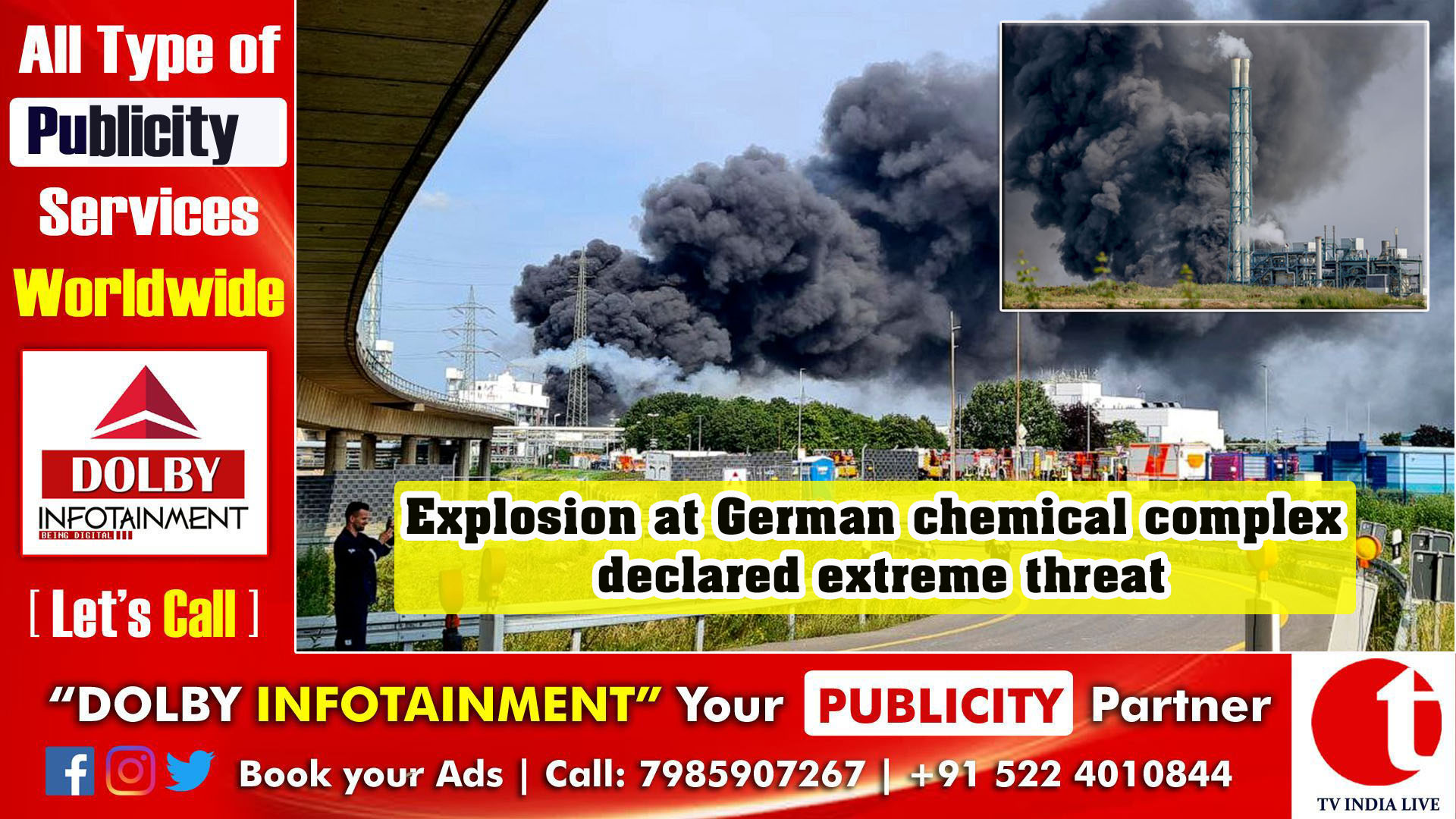 Explosion at German chemical complex declared extreme threat