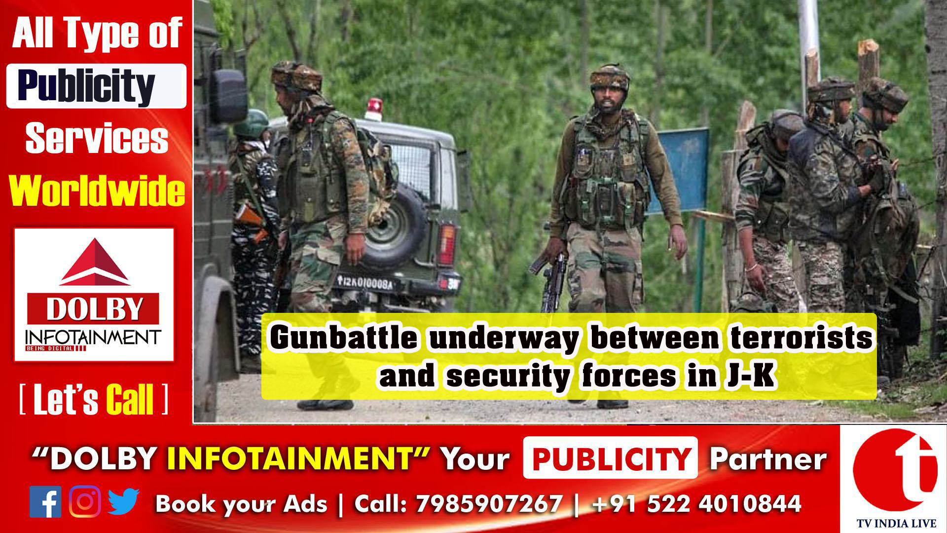 Gunbattle underway between terrorists and security forces in J-K