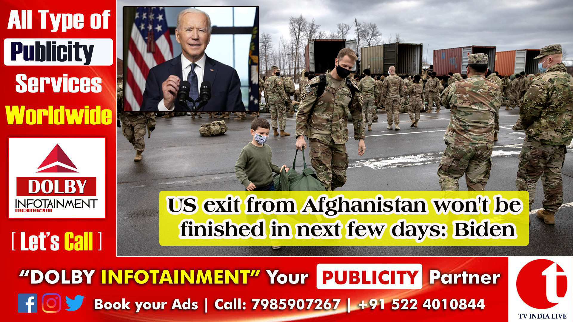 US exit from Afghanistan won't be finished in next few days, says Biden