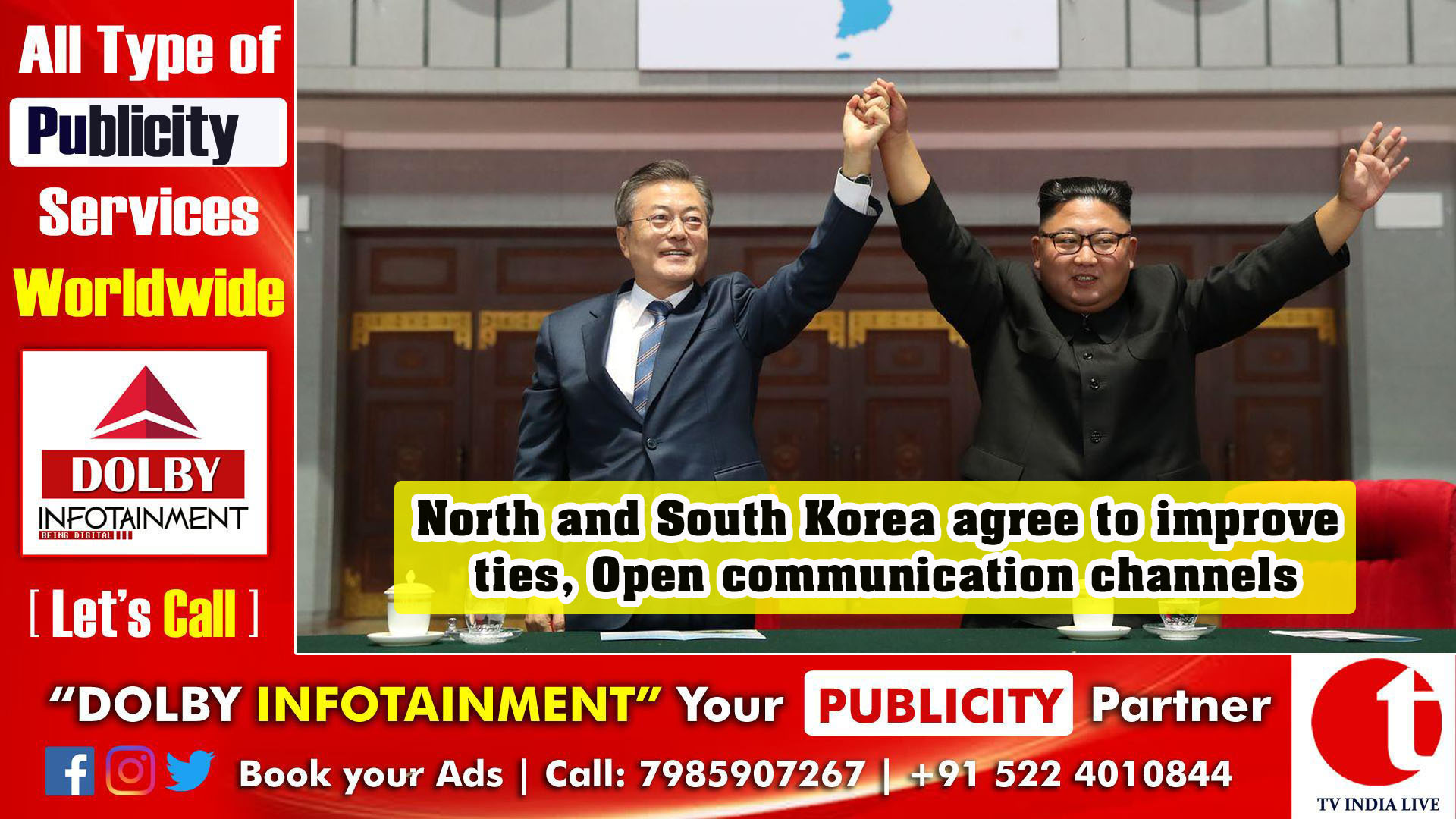 North and South Korea agree to improve ties, Open communication channels