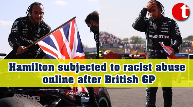 Hamilton subjected to racist abuse online after British GP