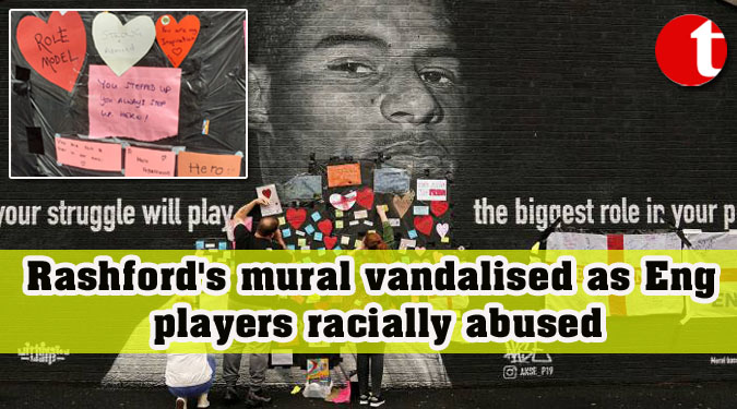 Rashford’s mural vandalised as Eng players racially abused
