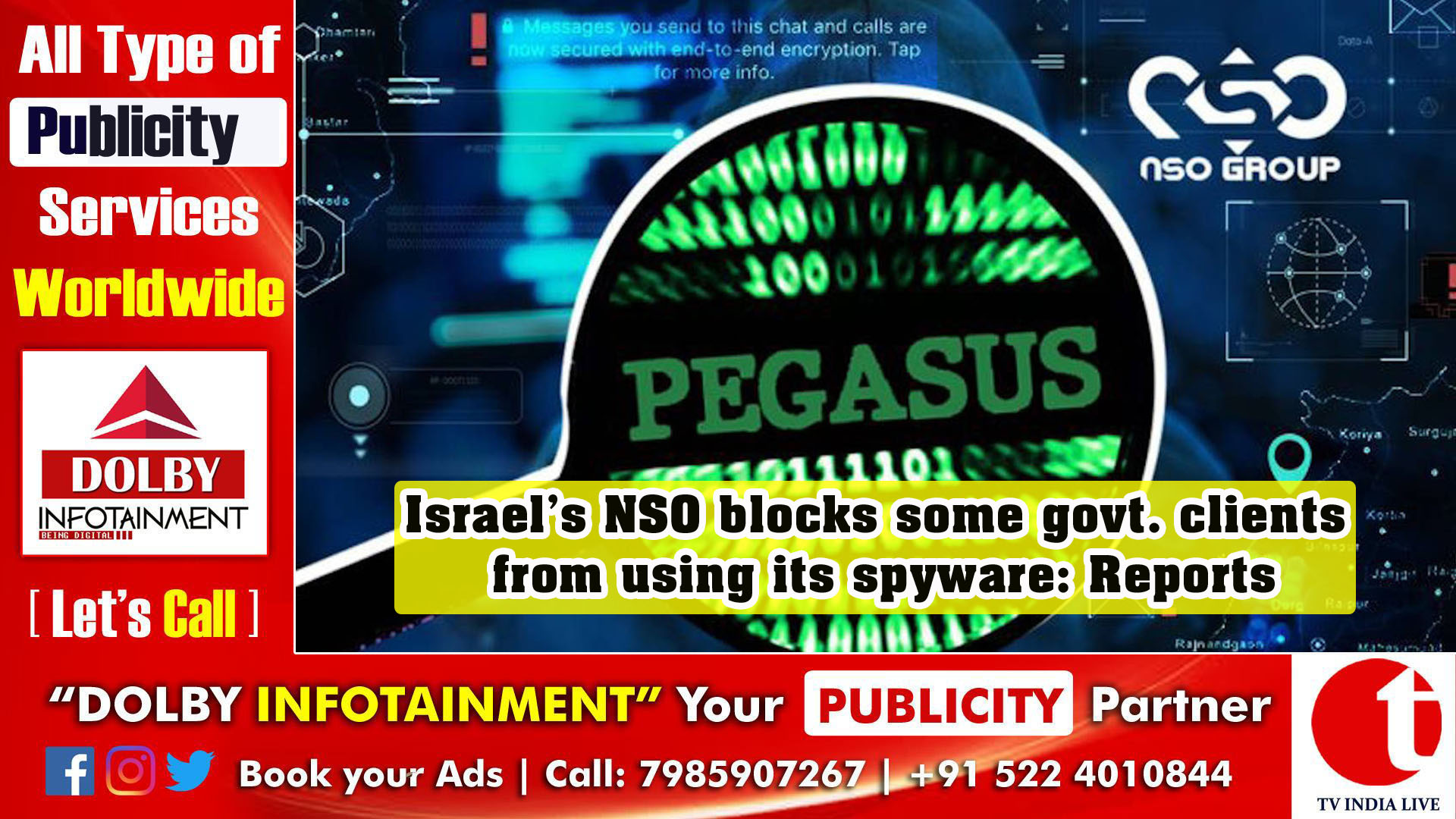 Israel’s NSO blocks some govt. clients from using its spyware: Reports