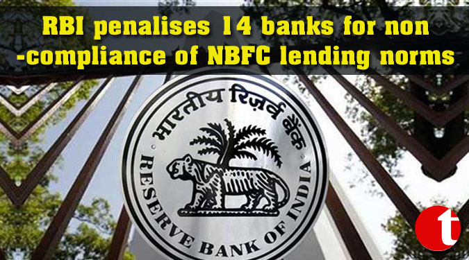 RBI penalises 14 banks for non-compliance of NBFC lending norms