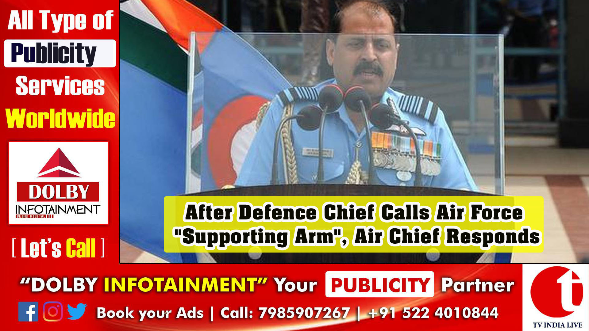 After Defence Chief Calls Air Force "Supporting Arm", Air Chief Responds