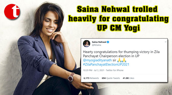 Saina Nehwal trolled heavily for congratulating UP CM Yogi