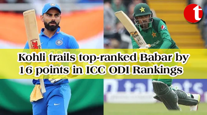Kohli trails top-ranked Babar by 16 points in ICC ODI Rankings