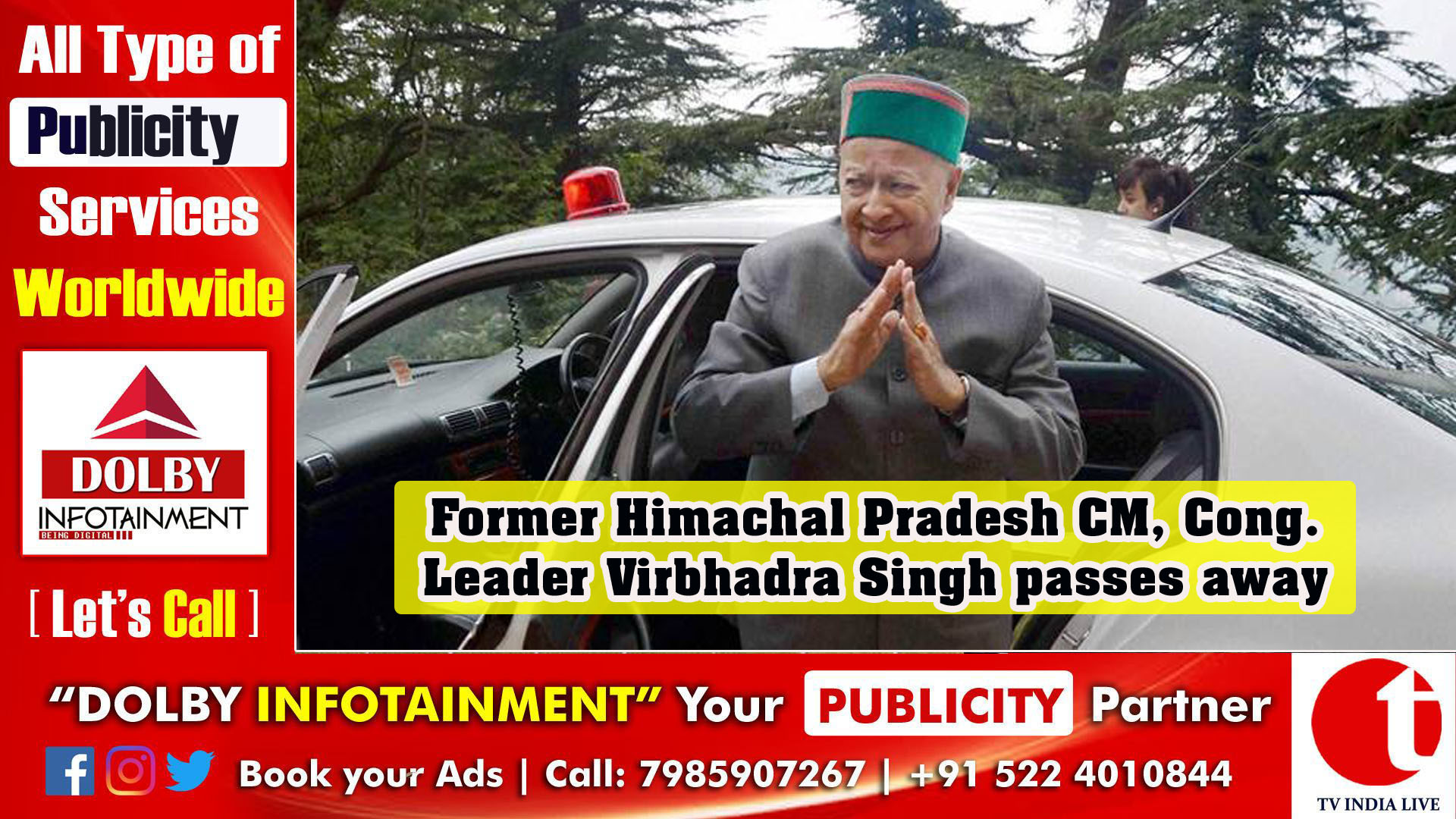 Former Himachal Pradesh CM, Cong. Leader Virbhadra Singh passes away