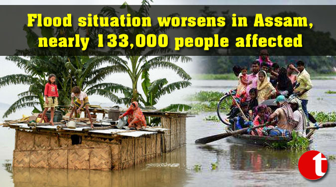 Flood situation worsens in Assam, nearly 133,000 people affected