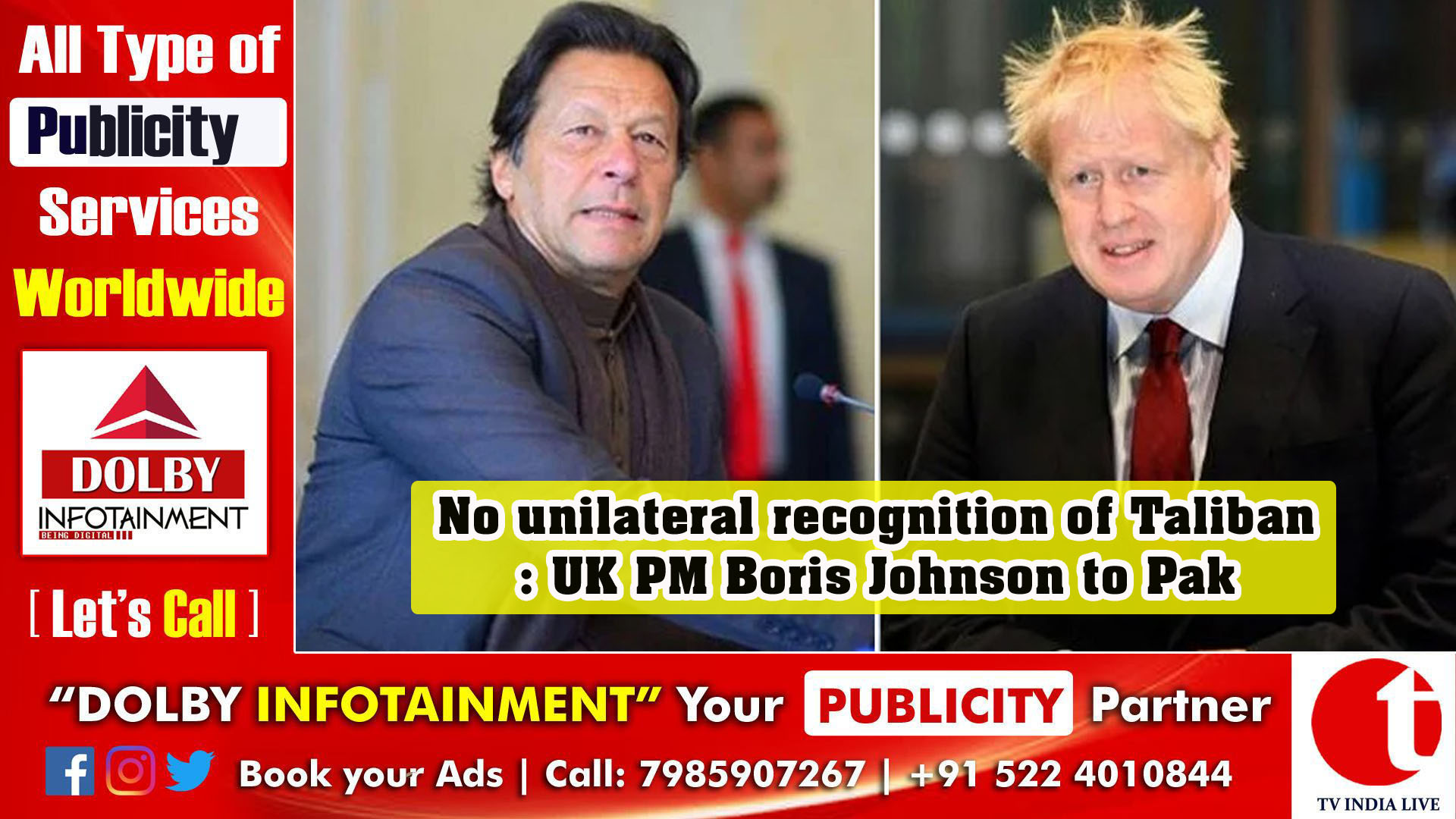 No unilateral recognition of Taliban: UK PM Boris Johnson to Pak