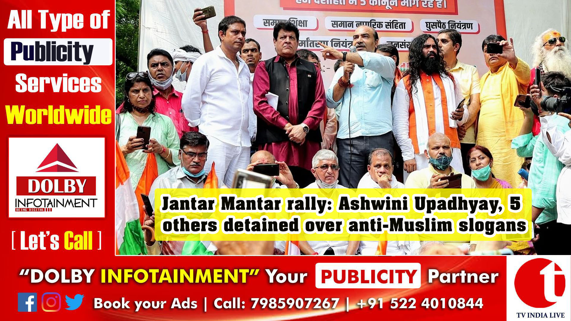 Jantar Mantar rally: Ashwini Upadhyay, 5 others detained over anti-Muslim slogans