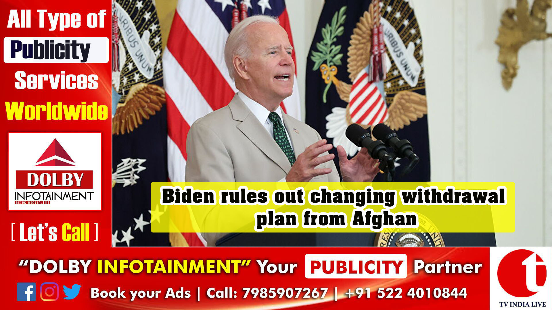 Biden rules out changing withdrawal plan from Afghan
