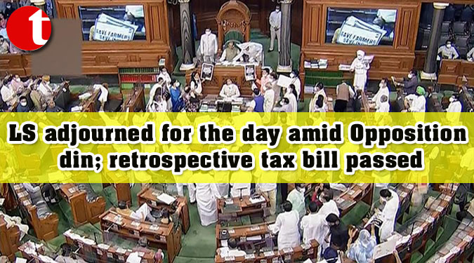LS adjourned for the day amid Opposition din; retrospective tax bill passed