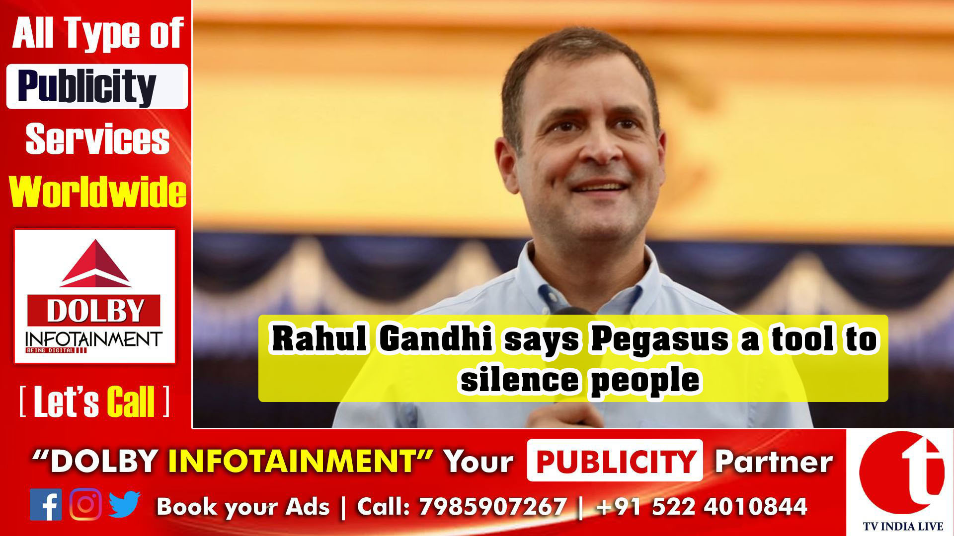 Rahul Gandhi says Pegasus a tool to silence people