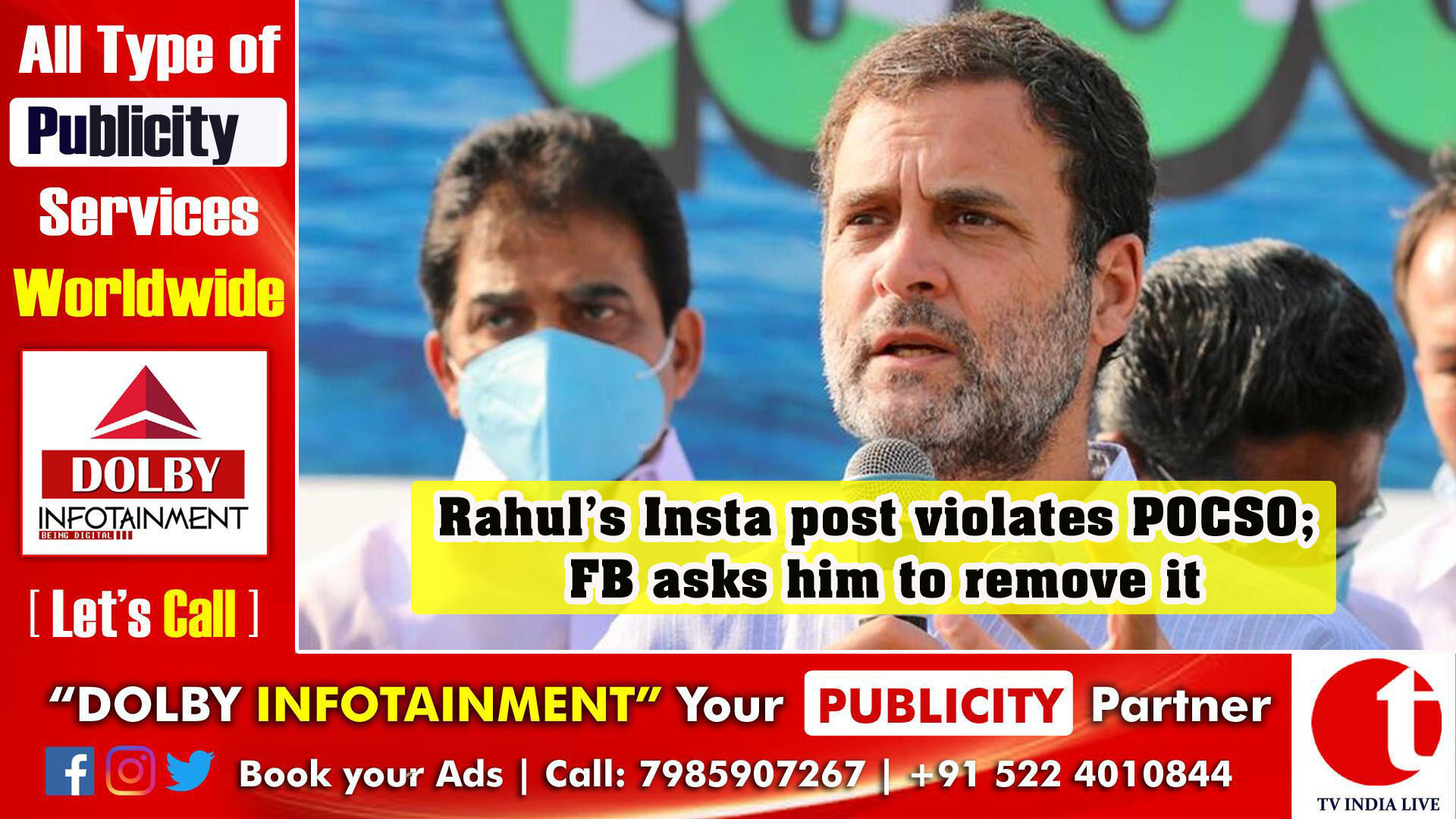 Rahul’s Insta post violates POCSO; FB asks him to remove it