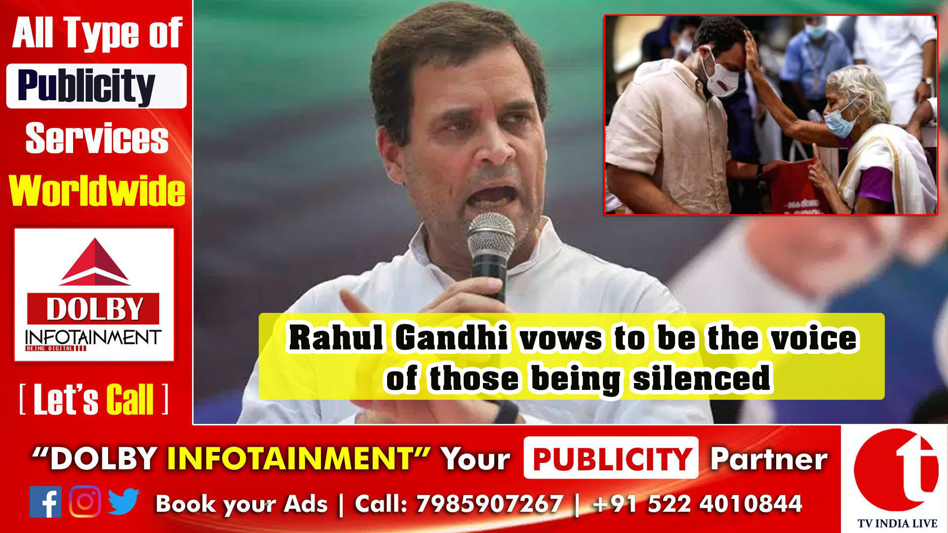 Rahul Gandhi vows to be the voice of those being silenced